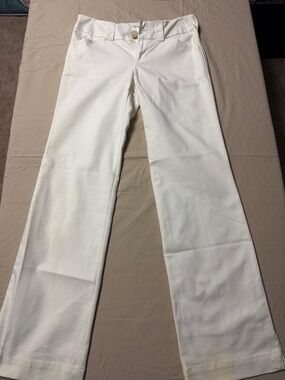 Banana Republic Women's White Straight-Leg Trousers